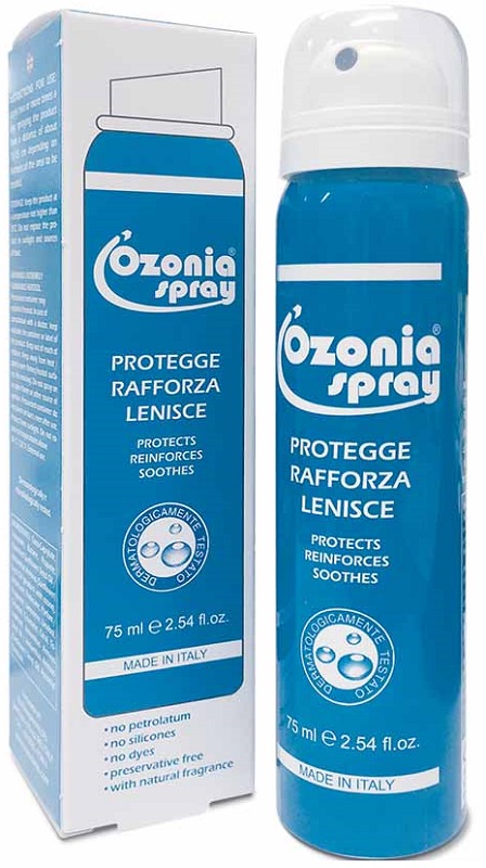 OZONIA SPRAY A BASE DI OLIO OZONIZZATO PER CUTE E MUCOSE ARROSSATE INFIAMMATE DISTROFICHE SENSIBILI 75 ML - Farmacia-flash.it