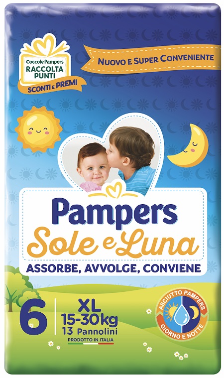 PAMPERS SOLE E LUNA XL 13 PEZZI - Farmacia-flash.it