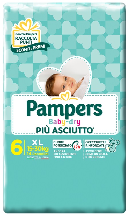 PAMPERS BABY DRY DWCT XL 14 PEZZI - Farmacia-flash.it