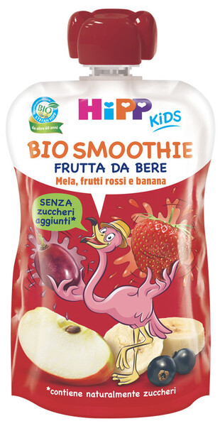 HIPP BIO SMOOTHIES MELA/BAN/FRUTTI ROSSI 120 ML - Farmacia-flash.it