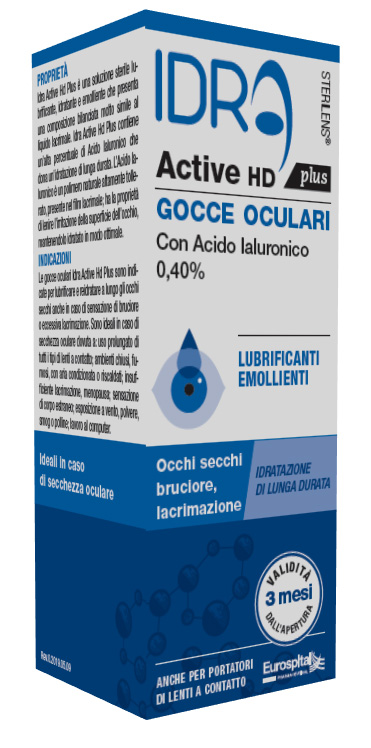GOCCE OCULARI STERILENS IDRA ACTIVE HD PLUS 10 ML CON ACIDO IALURONICO 0,40% - Farmacia-flash.it