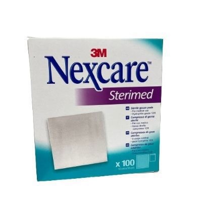 GARZA COMPRESSA STERIMED NEXCARE IN COTONE IDROFILO 20 FILI MULTILINGUAL 100 PEZZI - Farmacia-flash.it
