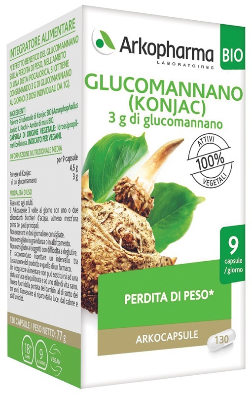 ARKO CAPSULE GLUCOMANNANO 130 CAPSULE - Farmacia-flash.it