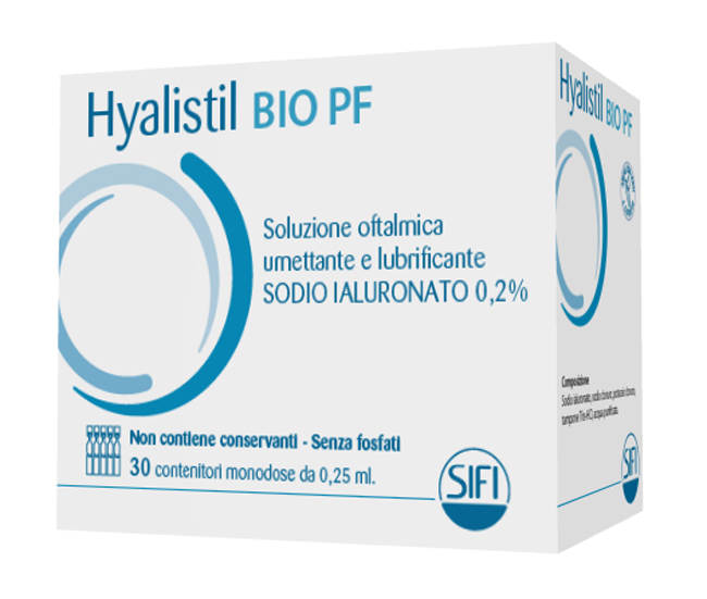 HYALISTIL BIO PF SOLUZIONE OFTALMICA PHOSPHATE FREE MONODOSE A BASE DI ACIDO IALURONICO 0,2% 30 FLACONCINI 0,25 ML - Farmacia-flash.it