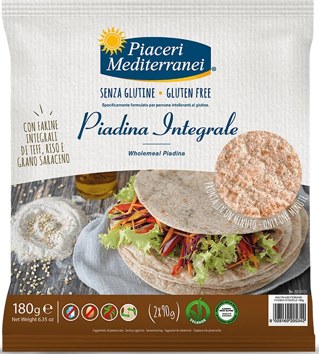 PIACERI MEDIT PIADINA INTEGRALE 180 G - Farmacia-flash.it