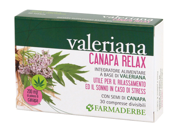 VALERIANA CANAPA RELAX 30 COMPRESSE DIVISIBILI - Farmacia-flash.it