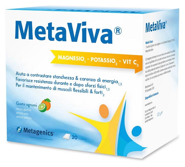 METAVIVA MAGNESIO POTASSIO VITAMINA C 20 BUSTINE - Farmacia-flash.it