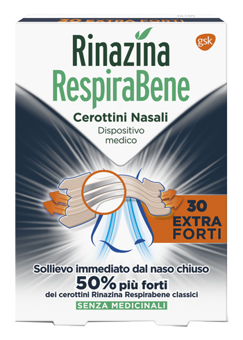 RINAZINA RESPIRABENE CEROTTINO EXTRA FORTE 30 PEZZI - Farmacia-flash.it