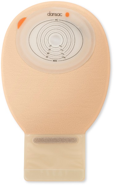 DANSAC NOVALIFE TRE 1 SACCA APERTA OPACA PIANA MAXI PER ILEOSTOMIA CON FINESTRA RITAGLIABILE 15-70X90 MM 550 ML 10 PEZZI - Farmacia-flash.it