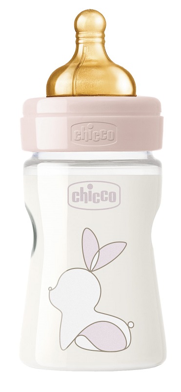 CHICCO BIBERON ORIGINAL 150ML TOUCH 1 FORO GIRL CON TETTARELLA IN CAUCCIU' - Farmacia-flash.it