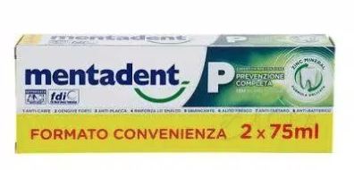 MENTADENT P 2 X 75 ML BITUBO PROMO - Farmacia-flash.it