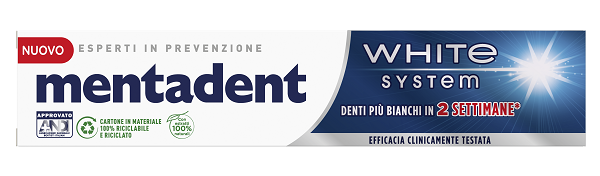 MENTADENT WHITE SYSTEM 75 ML - Farmacia-flash.it