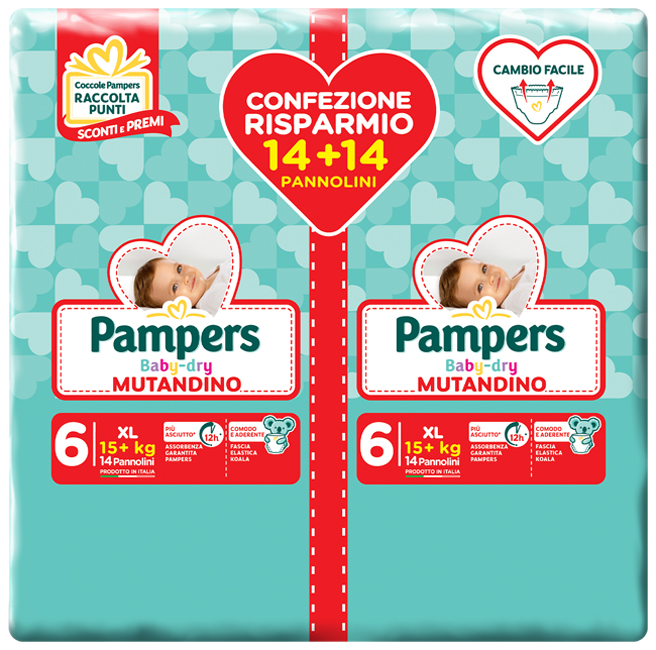 PAMPERS BABY DRY PANNOLINO A MUTANDINA DUO DWCT XL 28 PEZZI - Farmacia-flash.it