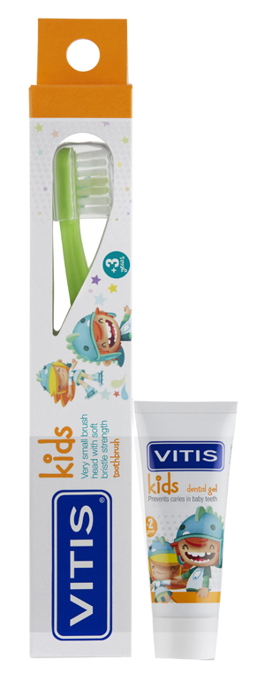 VITIS KIDS SPAZZOLINO + GEL 8 ML - Farmacia-flash.it