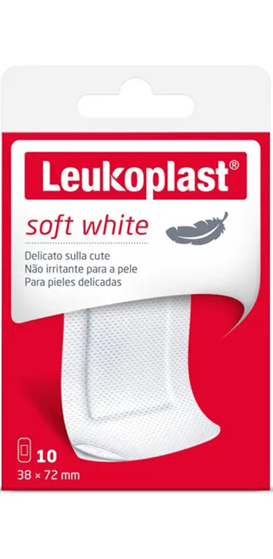 LEUKOPLAST SOFT WHITE 72 X 38 CM 10 PEZZI - Farmacia-flash.it