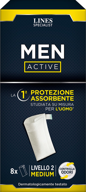 PANNOLONE LINES SPECIALIST MEN ACTIVE 8 PEZZI LIVELLO 2 - Farmacia-flash.it