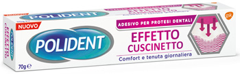 POLIDENT FISSATIVO EFFETTO CUSCINETTO ADESIVO PER PROTESI DENTALI 70 G - Farmacia-flash.it