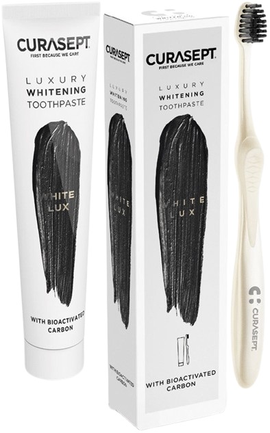 CURASEPT WHITE LUXURY WHITENING DENTIFRICIO 75 ML + SPAZZOLINO - Farmacia-flash.it
