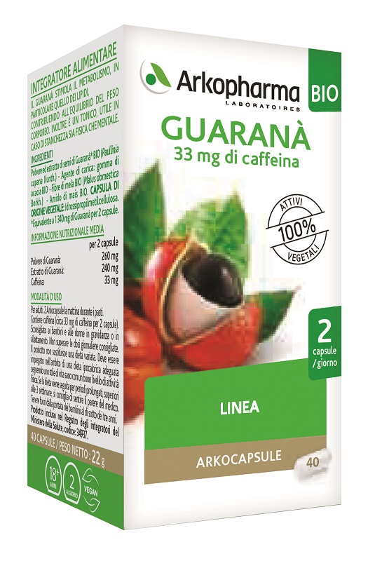ARKO CAPSULE GUARANA' BIO 40 CAPSULE - Farmacia-flash.it