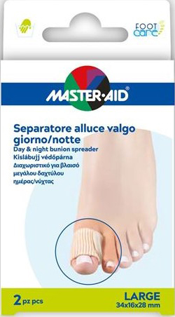 MASTER-AID FOOT CARE DIVARICATORE ALLUCE GIORNO/NOTTE TAGLIA L 2 PEZZI - Farmacia-flash.it