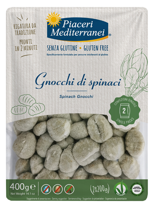 PIACERI MEDITERRANEI GNOCCHI DI SPINACI 400 G - Farmacia-flash.it