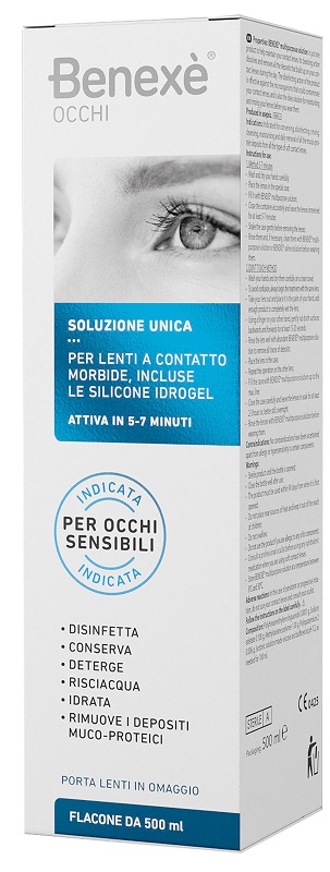 SOLUZIONE UNICA BENEXE' PULIZIA LENTI A CONTATTO 500 ML - Farmacia-flash.it