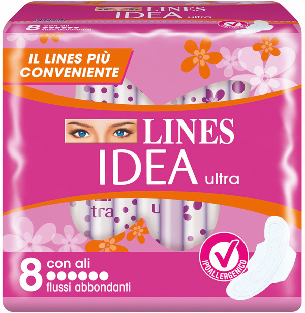 IDEA ULTRA ASSORBENTE FLUSSI ABBONDANTI CON ALI 8 PEZZI - Farmacia-flash.it