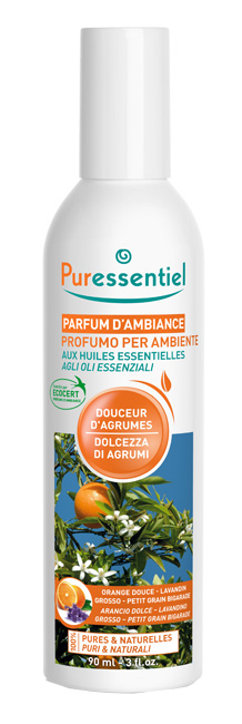 PURESSENTIEL PROFUMO AMBIENTE DOLCEZZA AGRUMI ECOCERT 90 ML - Farmacia-flash.it