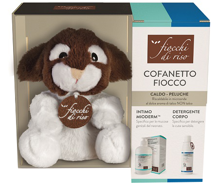 KIT FIOCCHI DI RISO CALDO-PELUCHE FIOCCO + DETERGENTE INTIMO MIODERM 240 ML + DETERGENTE CORPO DELICATO 200 ML - Farmacia-flash.it