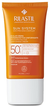RILASTIL SUN SYSTEM D-CLAR SPF 50+ CREMA MEDIUM - Farmacia-flash.it