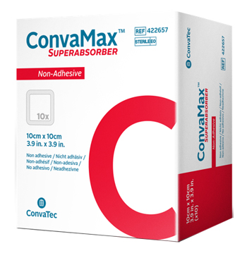MEDICAZIONE AVANZATA CONVAMAX SUPERABSORBER NON-ADHESIVE 10 X 10 CM 10 PEZZI - Farmacia-flash.it