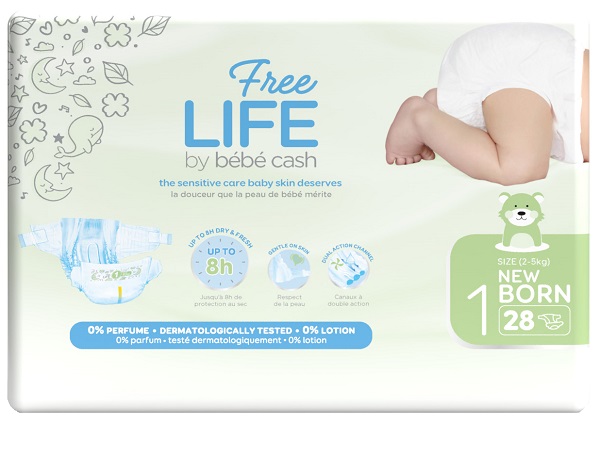 FREELIFE BY BEBECASH NEW BORN TAGLIA 1 2-4 KG GIROVITA 30-41 CM 28 PEZZI - Farmacia-flash.it