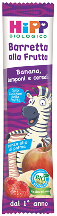 HIPP BIO BARRETTA ALLA FRUTTA BANANA/LAMPONI/CEREALI 23 G - Farmacia-flash.it