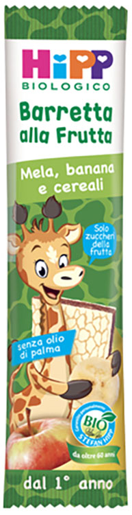 HIPP BIO BARRETTA ALLA FRUTTA MELA/BANANA/CEREALI 23 G - Farmacia-flash.it