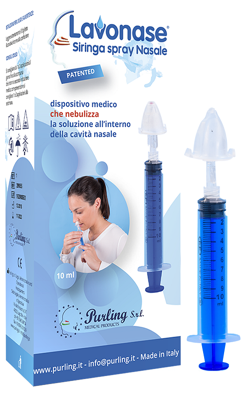 LAVONASE SIRINGA SPRAY NASALE NON STERILE 10 ML LUER-LOCK CON CAPPUCCIO + UGELLO NASALE CON RACCORDO LUER-LOCK + PERFORATORE CON VALVOLA NON RITORNO CON TAPPO - Farmacia-flash.it