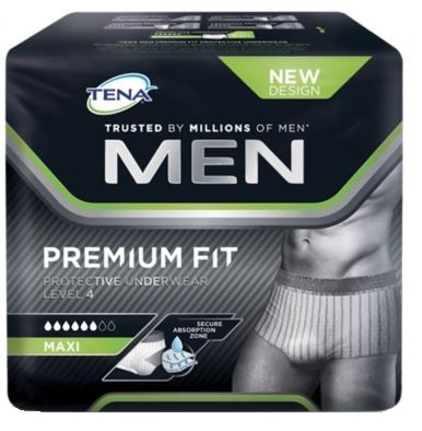 MUTANDINA ASSORBENTE MASCHILE TENA MEN PREMIUM FIT LIVELLO 4 TAGLIA MEDIUM 10 PEZZI - Farmacia-flash.it