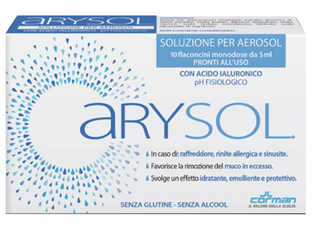 ARYSOL SOLUZIONE ADULTI PER AEROSOL CON ACIDO IALURONICO PH FISIOLOGICO 10 FLACONCINI MONODOSE DA 5 ML - Farmacia-flash.it