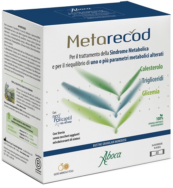METARECOD 40 BUSTINE GRANULARI X 2,5G GUSTO ARANCIA E PESCA - Farmacia-flash.it