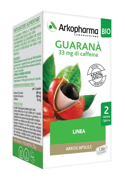 ARKO CAPSULE GUARANA' BIO 130 CAPSULE - Farmacia-flash.it