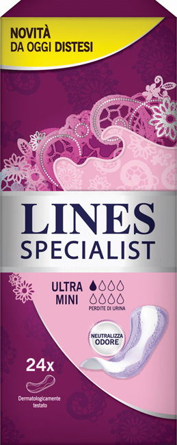 PANNOLONE SAGOMATO LINES SPECIALIST ULTRAMINI 24 PEZZI FARMA - Farmacia-flash.it