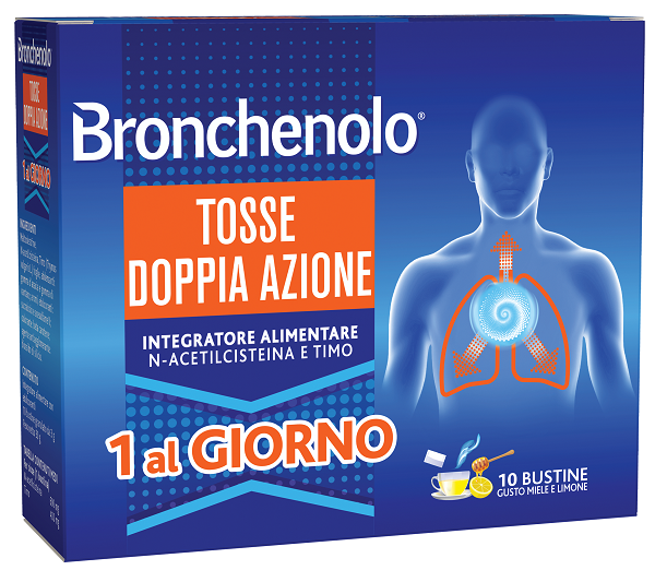 BRONCHENOLO TOSSE DOPPIA AZIONE 10 BUSTINE - Farmacia-flash.it