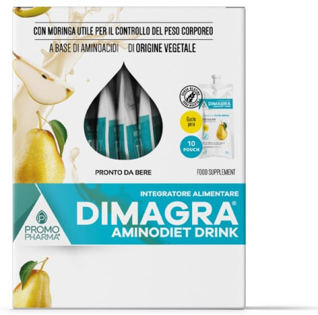 DIMAGRA AMINODIET DRINK PERA 10 POUCH DA 80 G - Farmacia-flash.it