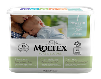 PANNOLINI MOLTEX PURE & NATURE NEW BORN 2-4 KG TAGLIA 1 22 PEZZI - Farmacia-flash.it