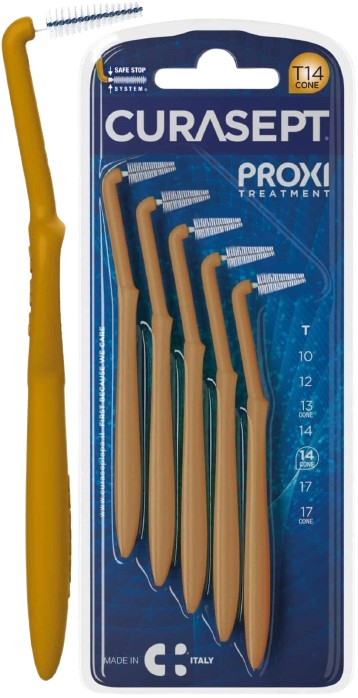CURASEPT PROXI ANGLE T14 CONE OCRA/DARK GOLD - Farmacia-flash.it