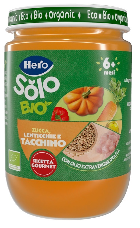 HERO SOLO OMOGENEIZZATO ZUCCHINE LENTICCHIE TACCHINO 100% BIO 190G - Farmacia-flash.it