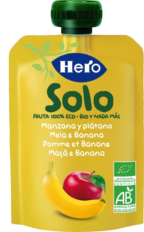 HERO SOLO FRUTTA FRULLATA 100% BIO MELA/BANANA 100 G - Farmacia-flash.it