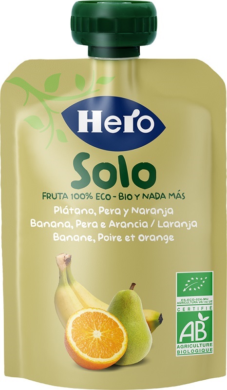 HERO SOLO FRUTTA FRULLATA 100% BIO BANANA PERA ARANCIA 100 G - Farmacia-flash.it