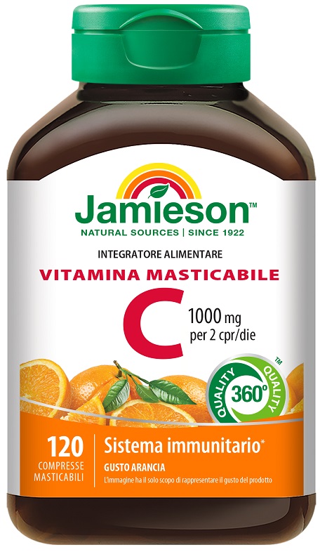 JAMIESON VITAMINA C 1000 MASTICABILE ARANCIA 120 COMPRESSE - Farmacia-flash.it
