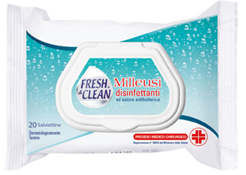 DISINFETTANTE FRESH&CLEAN SALVIETTINE 20 PEZZI - Farmacia-flash.it