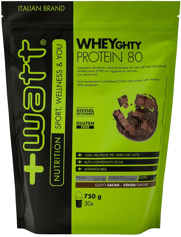 WHEYGHTY PROTEIN 80 CACAO DOYPACK 750 G - Farmacia-flash.it